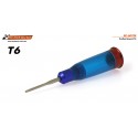 LLave Torx T6 con Mango en Aluminio/Plástico Azul y Punta Intercambiable.