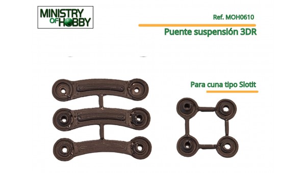 Kit puentes y copelas suspensión 3DR para bancadas tipo Slotit